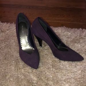 BCBG Purple velvet heels. Never worn